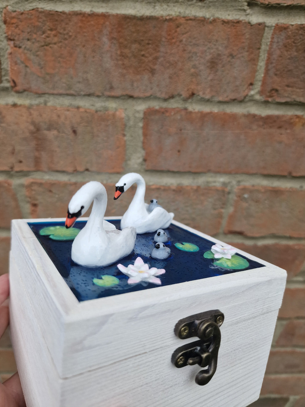 Handmade Swan Pond Box