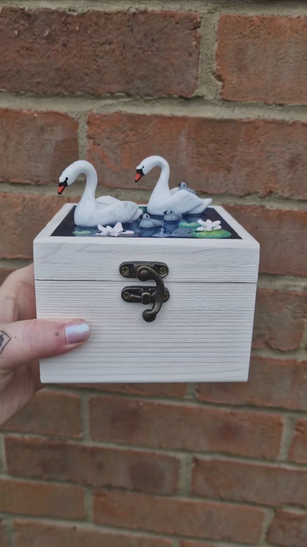Handmade Swan Pond Box