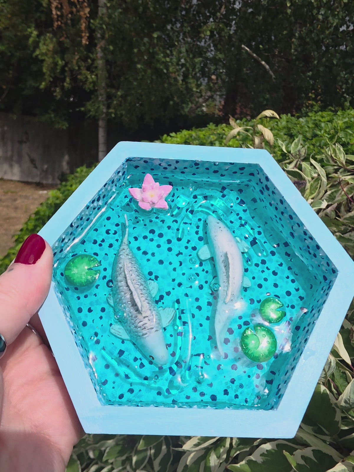 Handmade Koi Fish Pond Trinket Dish