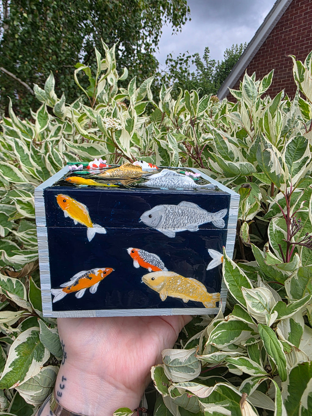 Handmade Koi Fish Pond Box