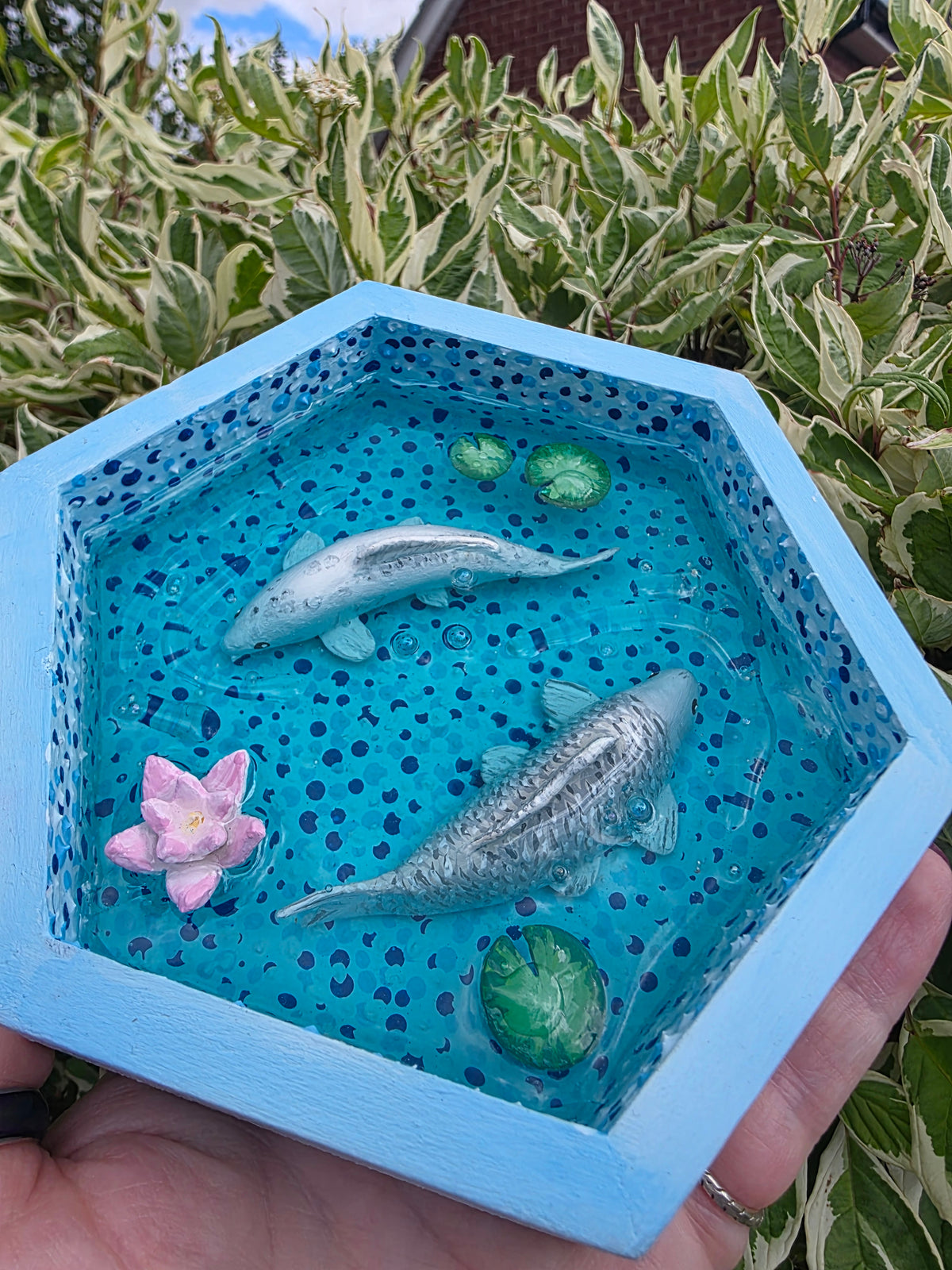 Handmade Koi Fish Pond Trinket Dish