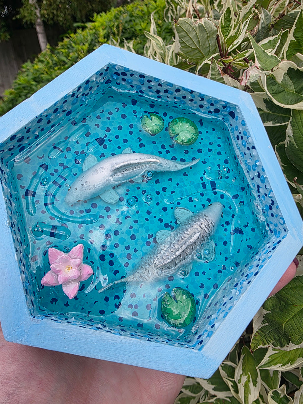 Handmade Koi Fish Pond Trinket Dish