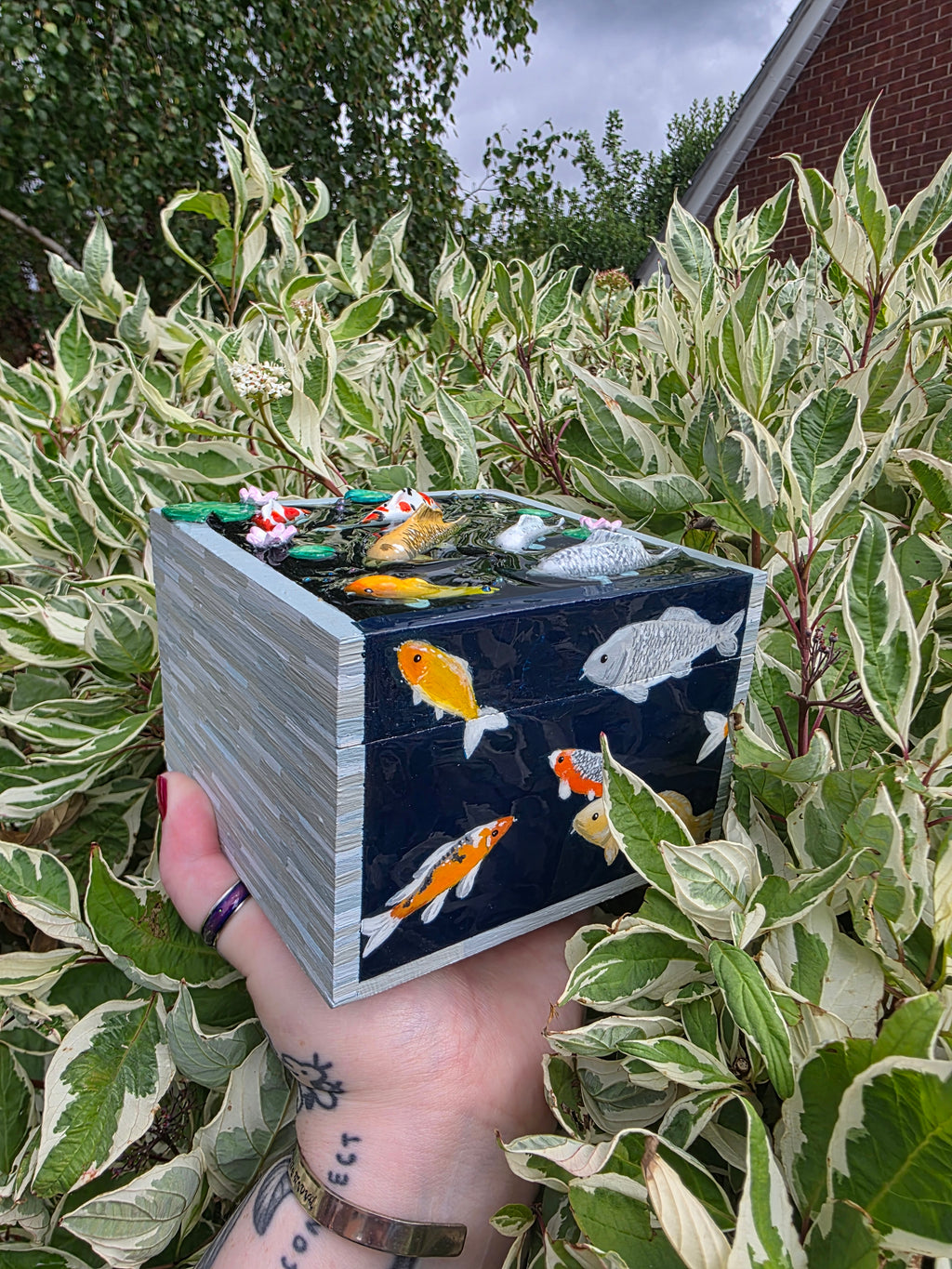 Handmade Koi Fish Pond Box
