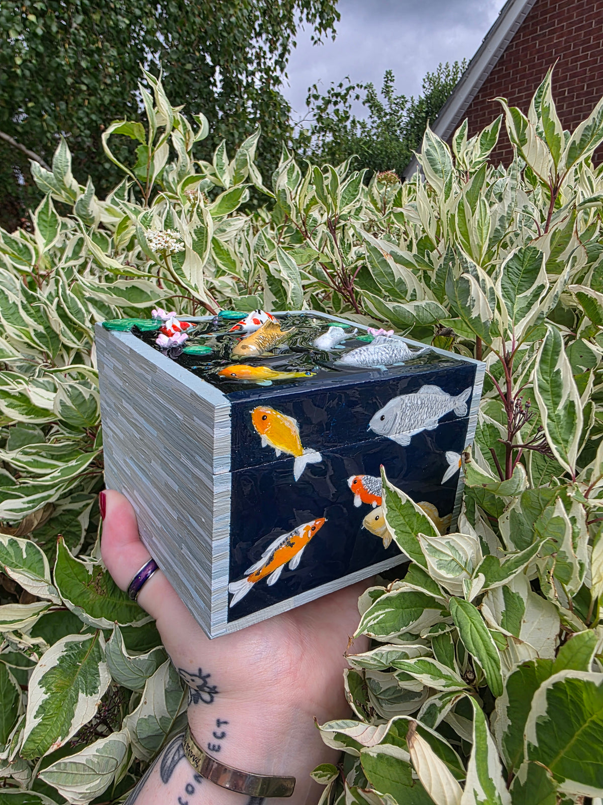 Handmade Koi Fish Pond Box